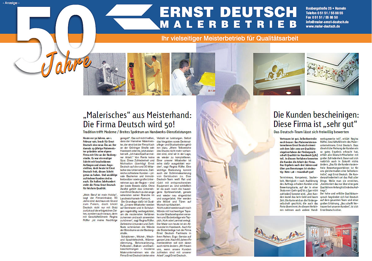 Maler Hameln und Malerarbeiten Hannover mit Balkonsanierung Springe und Betonsanierung Bad Pyrmont